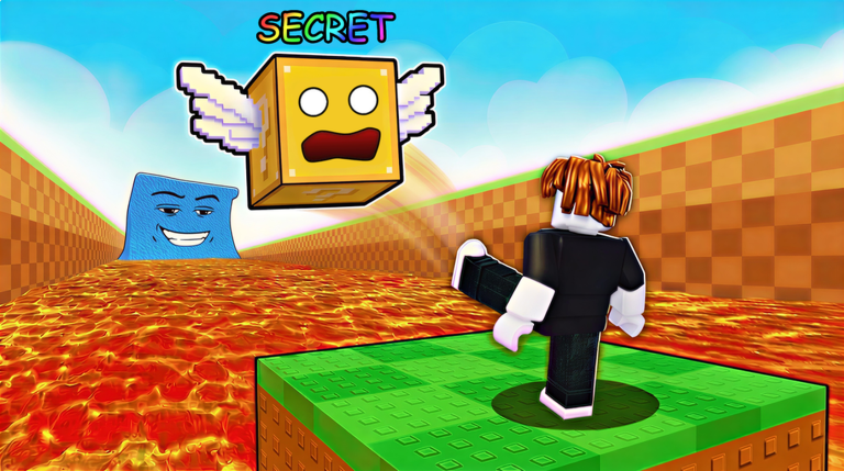 Official Kick a Lucky Block Roblox promotional image (variant 3) showing in-game zones and Brainrot characters