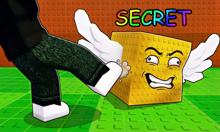 Official Kick a Lucky Block Roblox promotional image (variant 4) showing the in-game world where weights and Kick Power matter
